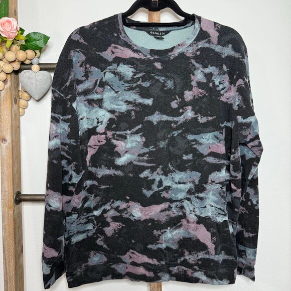 Athleta Black Purple Long Sleeve Sweatshirt Size Medium - Picture 2 of 7